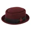 Dasmarca Hats Men's Red Quintin Merlot Felt  Oval Crown Porkpie Hat