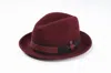 Dasmarca Hats Men's Red Robin Burgundy Wool Felt Two Tone Trilby Fedora Hat In Red