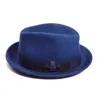 Dasmarca Hats Men's Robin Cobalt Blue Wool Felt Two Tone Trilby Fedora Hat In Blue