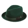 Dasmarca Hats Men's Robin Emerald Green Wool Felt Two Tone Trilby Fedora Hat In Green