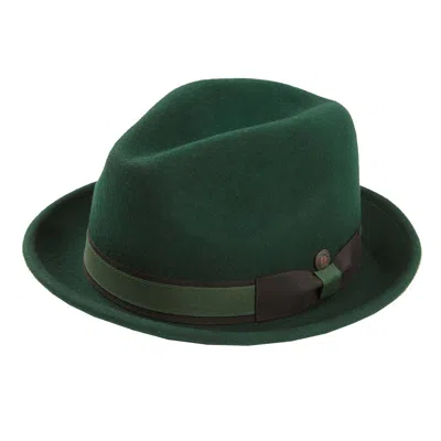 Dasmarca Hats Men's Robin Emerald Green Wool Felt Two Tone Trilby Fedora Hat