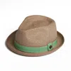Dasmarca Hats Men's Rose Gold Dasmarca Andy Short Brim Trilby Retro Summer Skimpy Brim Straw Braided Hat - Beige