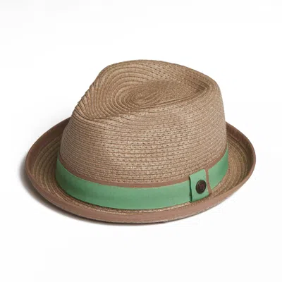 Dasmarca Hats Men's Rose Gold Dasmarca Andy Short Brim Trilby Retro Summer Skimpy Brim Straw Braided Hat - Beige