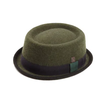 Dasmarca Hats Men's Tony Moss Green Felt Skimpy Brim Short Brim Rude Boy Mod Style Porkpie Hat