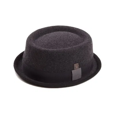 Dasmarca Hats Men's Tony Slate Dark Grey Felt Skimpy Brim Short Brim Rude Boy Mod Style Porkpie Hat