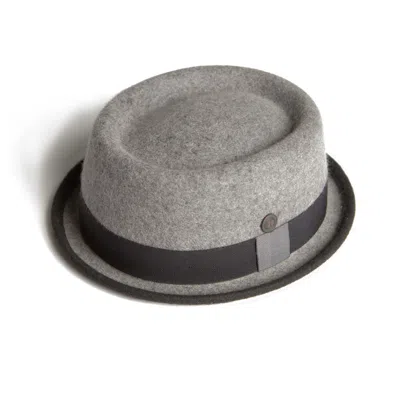 Dasmarca Hats Men's Tony Smoke Grey Felt Skimpy Brim Short Brim Rude Boy Mod Style Porkpie Hat