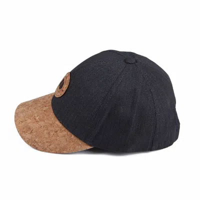 Dasmarca Hats Men's Tyler Charcoal Grey Cotton Summer Baseball Cap With Cork Visor