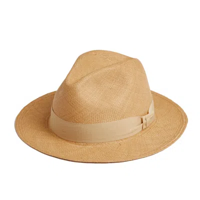 Dasmarca Hats Men's White Dasmarca Riley Genuine Panama Straw Trilby Hat For Men- Sand