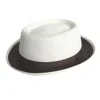Dasmarca Hats Men's White Dasmarce Bobby Retro Short Brim Summer Porkpie – Ivory