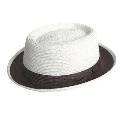 Dasmarca Hats Men's White Dasmarce Bobby Retro Short Brim Summer Porkpie – Ivory
