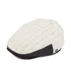 Dasmarca Hats Men's White Jude Chalk Fine Linen Stripe Summer Flatcap With Leather Peak And Fillet In White