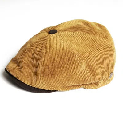 Dasmarca Hats Men's Yellow / Orange Arlo Camel Corduroy Bakerboy Cap In Yellow/orange