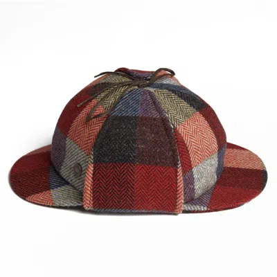 Dasmarca Hats Men's Yellow / Orange Blake Sunset Tweed Checks Italian Deerstalker Cap In Yellow/orange