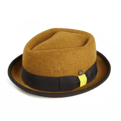 Dasmarca Hats Men's Yellow / Orange Jackson Mustard Yellow Wool Felt Two Toine Porkpie Hat In Yellow/orange