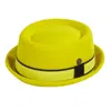 Dasmarca Hats Men's Yellow / Orange Leo Citrine Yellow  Felt Skimpy Brim Short Brim Rude Boy Mod Style Porkpie Hat