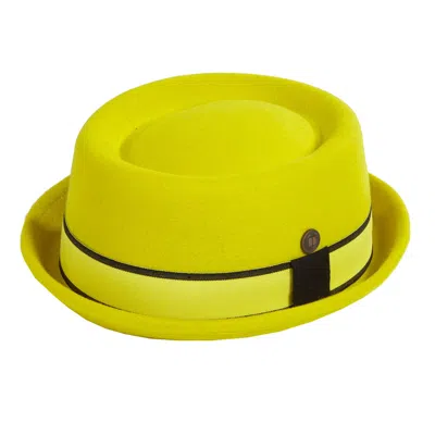 Dasmarca Hats Men's Yellow / Orange Leo Citrine Yellow  Felt Skimpy Brim Short Brim Rude Boy Mod Style Porkpie Hat