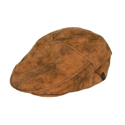 Dasmarca Hats Neutrals Alex Sand Leather Cap For Men