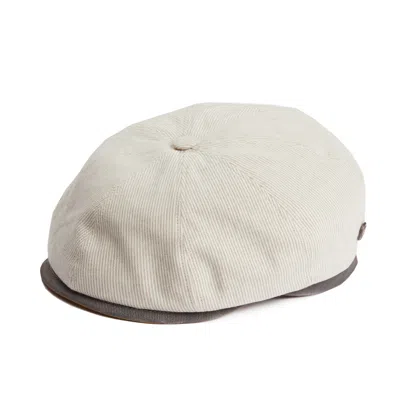 Dasmarca Hats Neutrals Raggie Natural Linen Cotton Summer Italian Flat Cap For Men