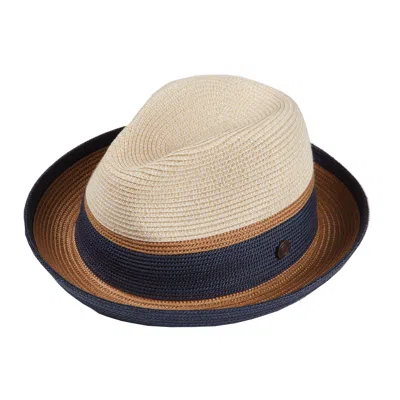 Dasmarca Hats Neutrals / White Dasmarca Verona Ivory Lightweight Summer Two Tone Straw Fedora Hat For Men And Wome