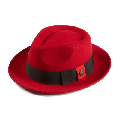 Dasmarca Hats Women's Pablo Oxblood Red Felt Wide Brim Wool Felt Fedora Hat