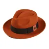 Dasmarca Hats Women's Yellow / Orange Pablo Rust Orange Felt Wide Brim Wool Felt Fedora Hat In Yellow/orange