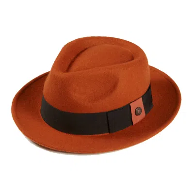 Dasmarca Hats Women's Yellow / Orange Pablo Rust Orange Felt Wide Brim Wool Felt Fedora Hat
