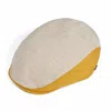 Dasmarca Hats Yellow / Orange Ian Mustard Yellow Linen Cotton Summer Italian Flat Cap For Men In Yellow/orange
