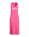 Datch Woman Midi Dress Fuchsia Size S Cotton, Elastane In Pink