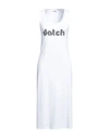 Datch Woman Midi Dress White Size Xs Cotton, Elastane