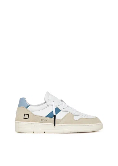 Date D.a.t.e. - Court 2.0 Vint. Calf White Sky Beige M401-c2-vc-wk In Multi