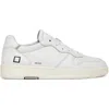 Date Court Sneakers In White Suede And Leather In Bianco Chiari E Naturali