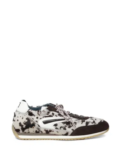 Date Animal-print Leather Sneakers In Multi