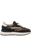 Date Athleta Sneakers In Animalier Suede And Leather In Brown