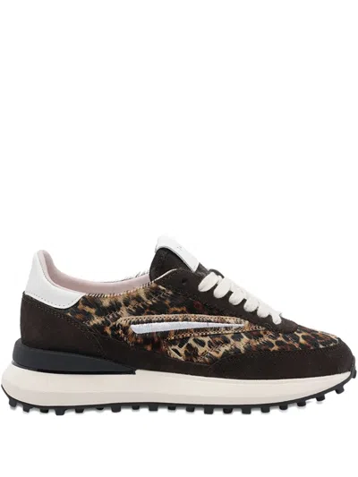 Date Athleta Animal-pattern Sneakers In Brown