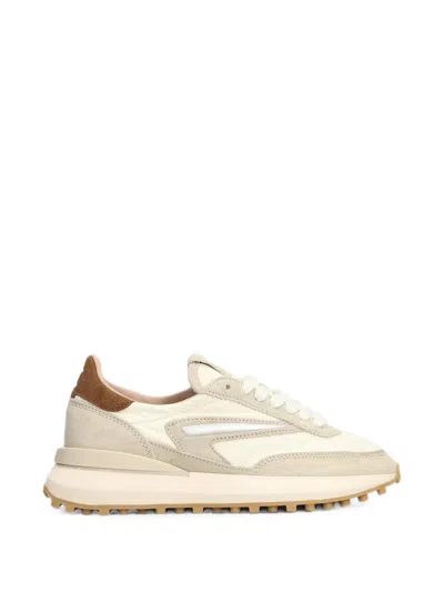 Date Athleta Panelled Suede-trim Sneakers In Neutral