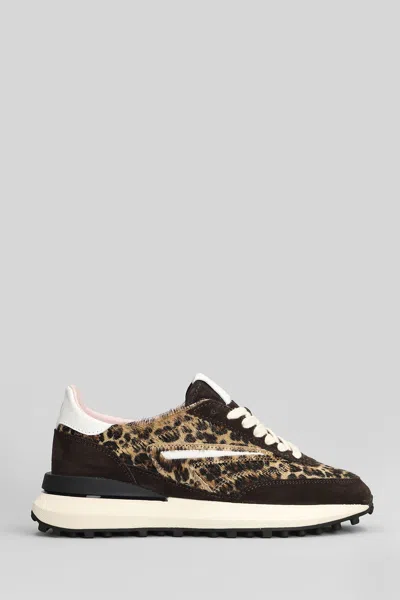 DATE ATHLETA SNEAKERS IN ANIMALIER SUEDE AND LEATHER