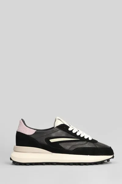 DATE ATHLETA SPFT SNEAKERS IN BLACK SUEDE AND LEATHER