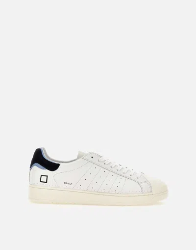 Date D.a.t.e. Base Calf Leather White Blue Sneakers