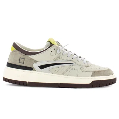 Date Beige Leather Sneaker In Sand
