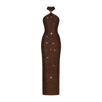 Date Boutique Women's Brown Julia Sequin Maxi Dress