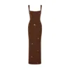 Date Boutique Women's Celestia Crystal Gown Brown In Brown
