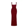 Date Boutique Women's Celestia Crystal Gown Red In Red