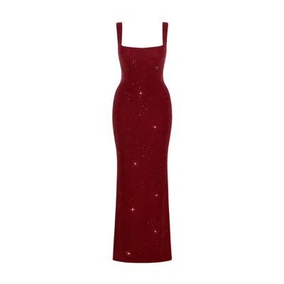 Date Boutique Women's Celestia Crystal Gown Red