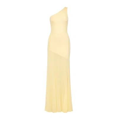 Date Boutique Women's Yellow Soleil Asymmetric Gown