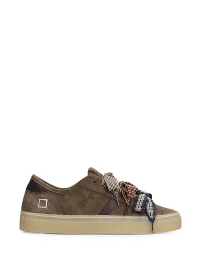 Date Bow-embellished Suede Sneakers In Brown