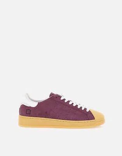 Pre-owned Date D.a.t.e. Burgundy Suede Base Sneakers 100% Original In Red