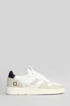 Date Court 2.0 Basic Sneakers In Beige Suede And Leather In White