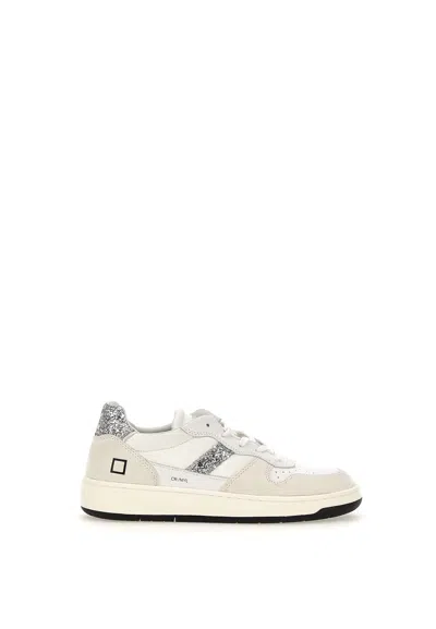 Date Court 2.0 Leather Sneakers In Silver