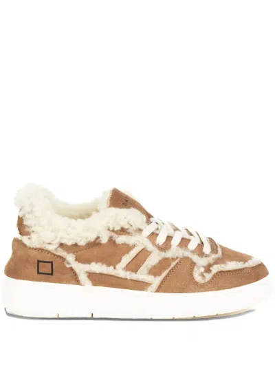 Date Court 2.0 Shearling Leather Sneakers In Animal Print