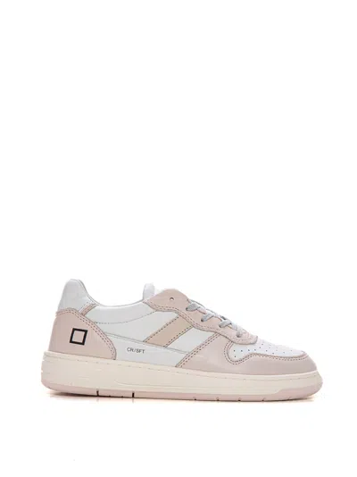 Date Court 2.0 Soft Sneakers In Bianco-rosa